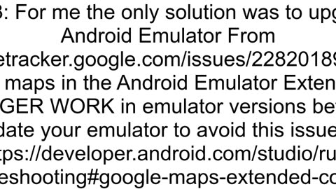 Android Emulator in Android Studio not displaying map on Extended Controls when simulating GPS loca