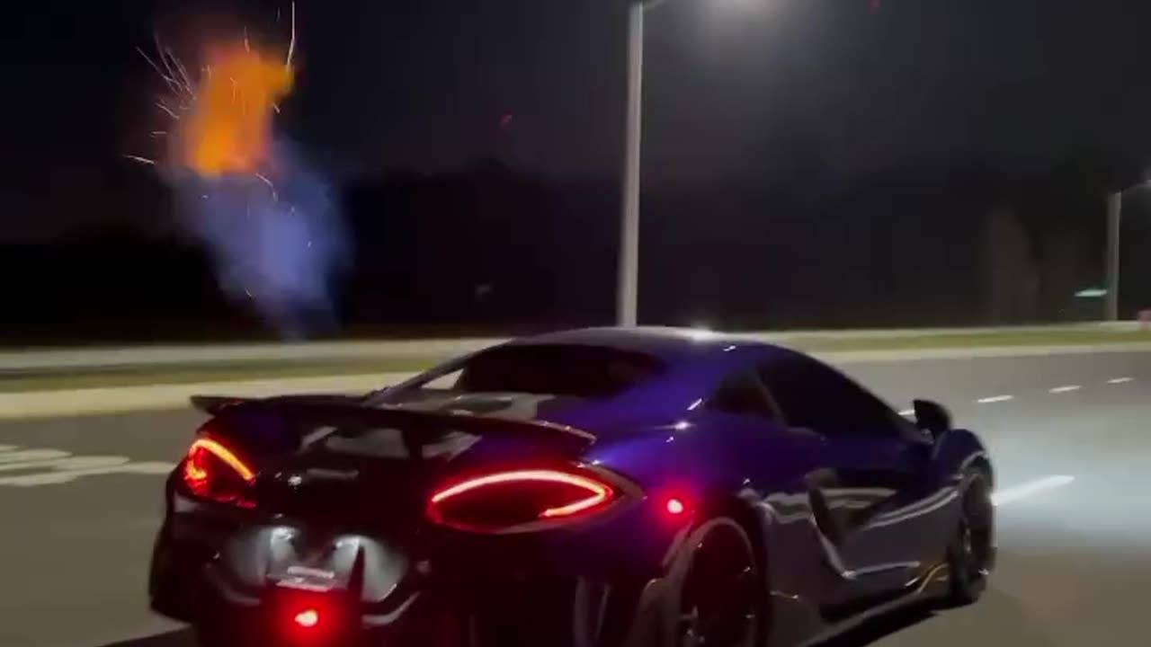McLaren with the fireworks exhaust
