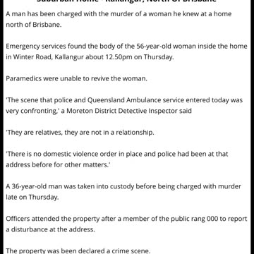 Man Charged After Discovery Of A Woman's Body Inside A Suburban Home - Kallangur, North Of Brisbane