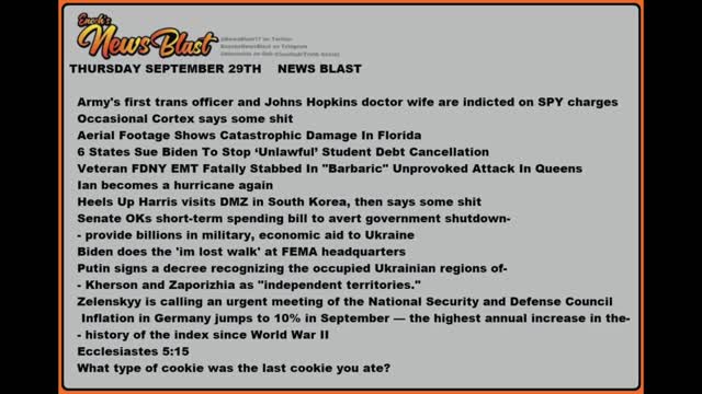 Thursday, September 29, 2022 News Blast #Enoch #NewsBlastReading #NBR