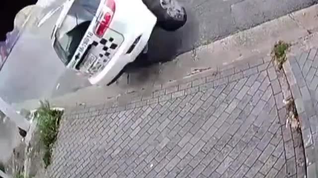 police car loses control