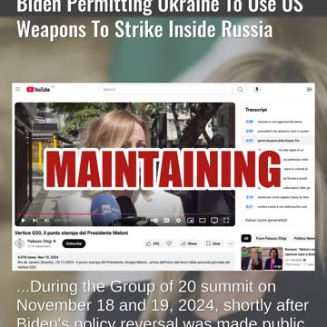 Fact Check: Meloni Did NOT Say Italy Opposes Biden Permitting Ukraine To Use US Weapons In Russia