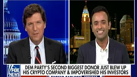 Tucker Carlson Vivek Ramaswamy call out regime for targeting Elon Musk while protecting Dem donor