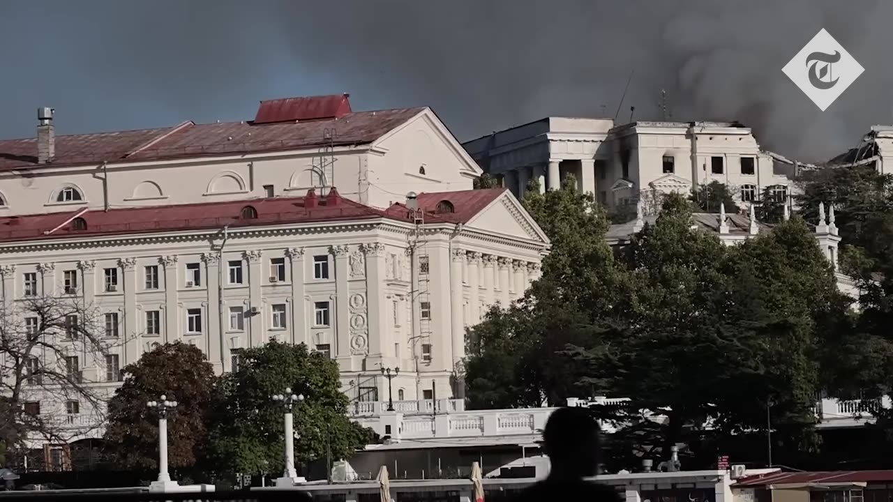 Moment Storm Shadow missile hits Russia's Black Sea Fleet HQ in Crimea