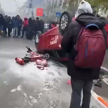 Moroccans "celebrating" their world cup win over Belgium by rioting in Brussels