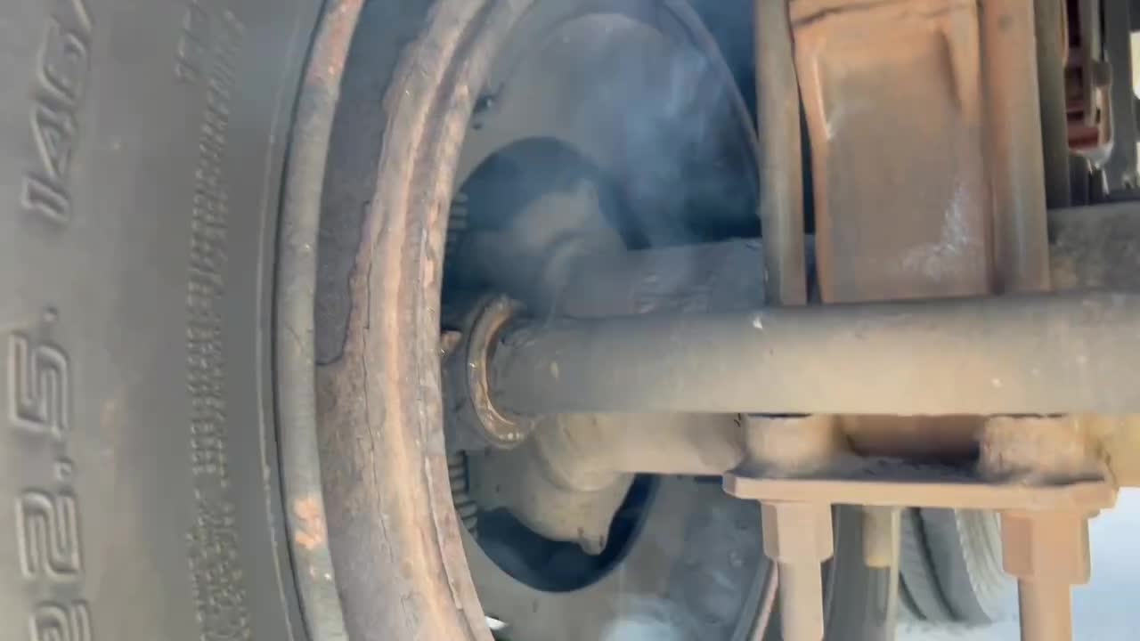 TRAILER BRAKE ON FIRE