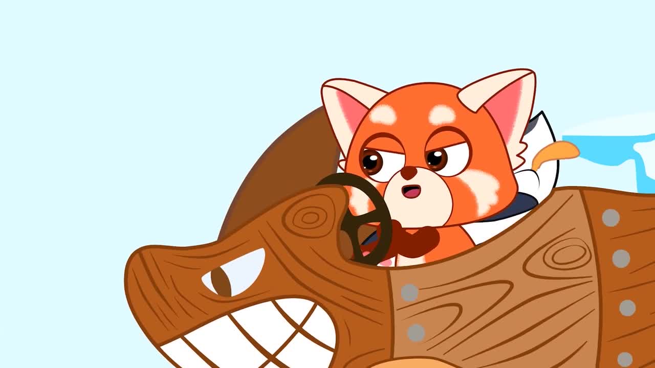 Maika Red Panda vs Evil Wooden Shark 2d cartoon for kids