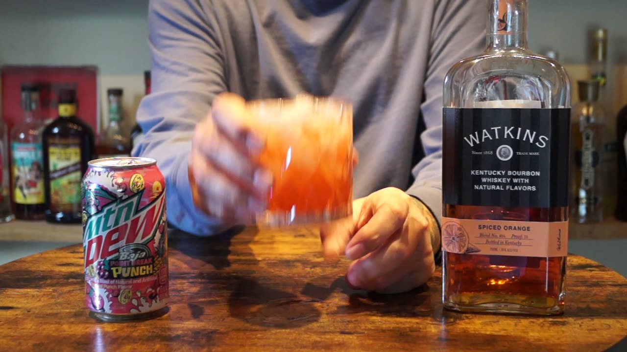 Watkins Spiced Orange Whiskey & Mtn Dew Baja Point Break Punch