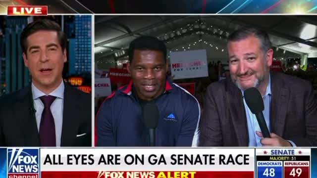 Jesse Watters with Herschel and Ted Cruz