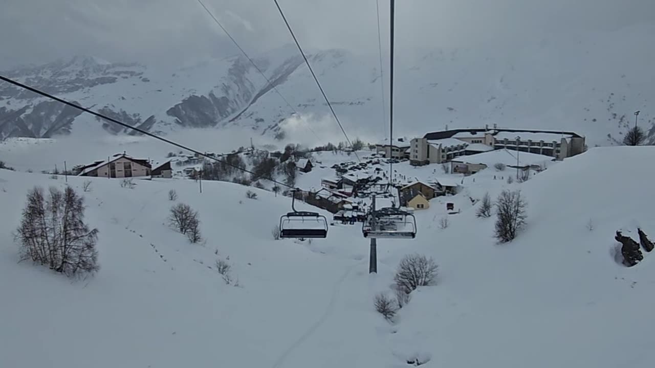 Skiing ski lift