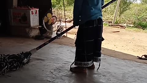 Cute girl cleaning