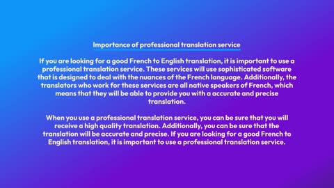 How to choose the best French translation Service