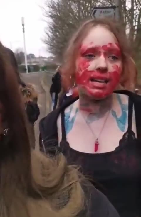 Schoolgirls protesting in Dover due to Afgan boys attacking girls at school.
