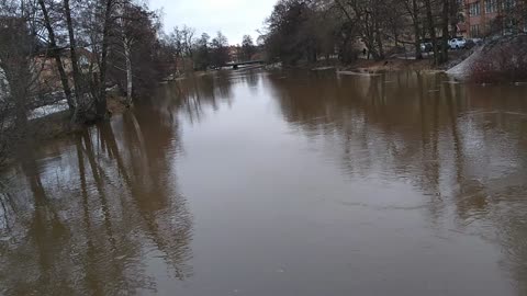 Ett isflak i Svartån. Örebro 15 Jan. 2019