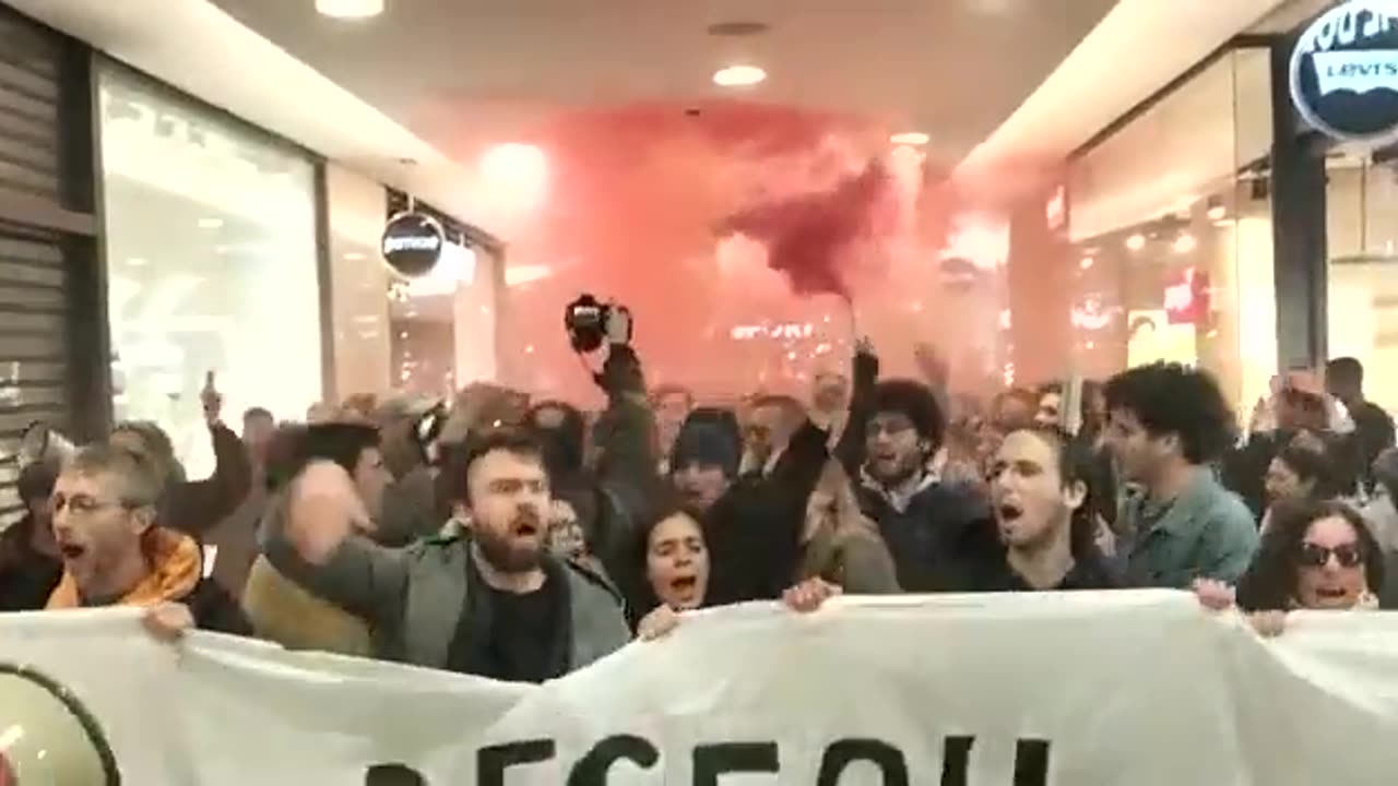 Macron banned protests in Paris today.