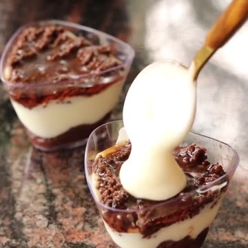 "Culinary Bliss: Indulge in the Heavenly Fusion of Chocolate and Basil Seeds in a Perfect Parfait"