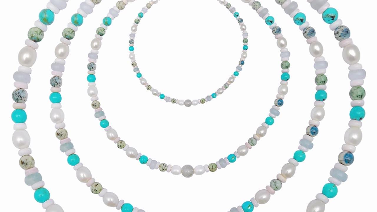 Natural turquoise pearl Princess spiny oyster Energy stone Milky Blue Aquamarine03