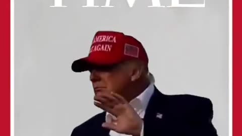 Trump walking onto Times Man of the Year cover