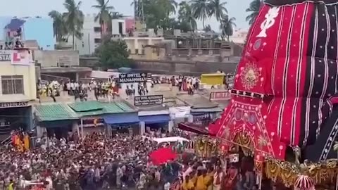 भगवान जगन्नाथ का रथ निकल पड़ा #jagganathpuri #jagannathtemple #jagannathshorts #jaggannathrathyatra