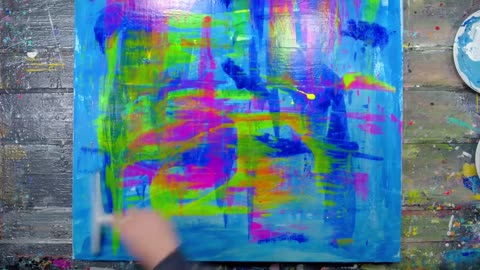 Colorful Pop Art / Abstract Painting Demo With Stencils | Peace