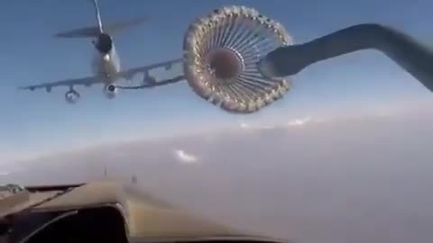 Refueling airplane while flying
