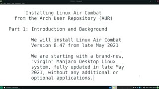 Installing Linux Air Combat from Arch User Repository Part 1 of 7