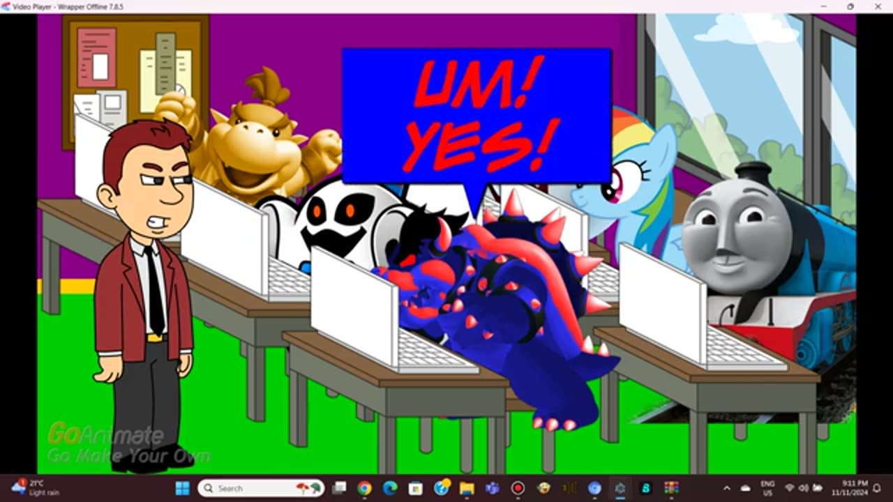 Dark Mosaic Bowser refuses to do his essay/Grounded