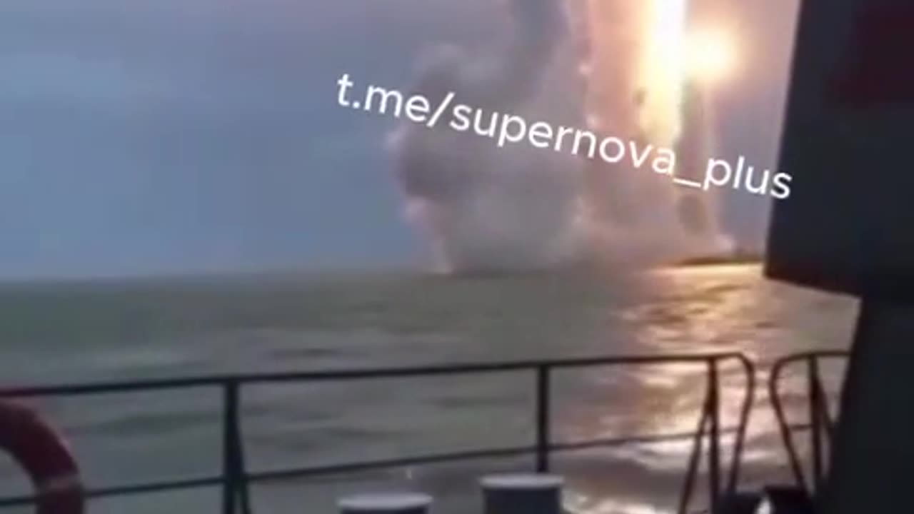 The video reportedly shows a missile launch from a submarine targeting Ukraine