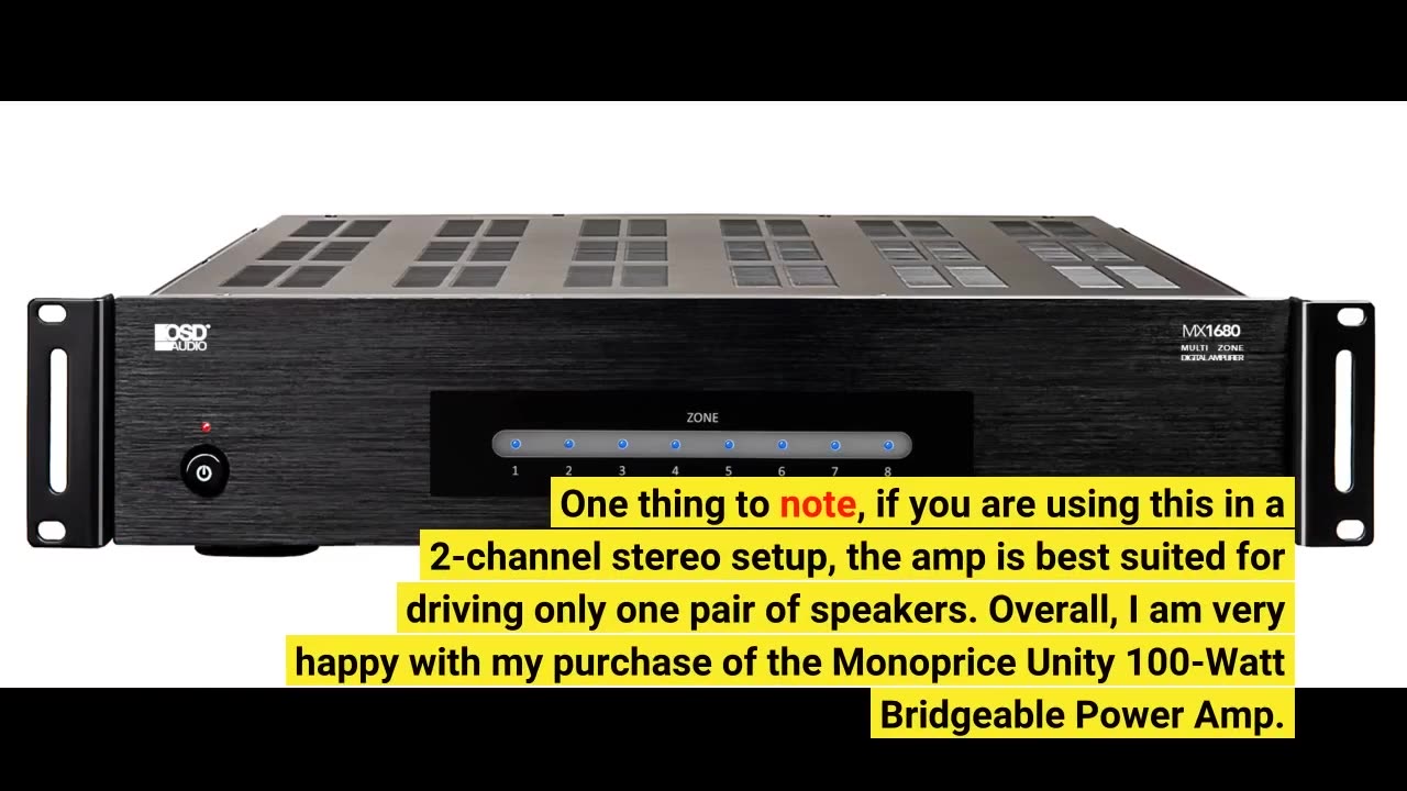 Monoprice Unity 100-Watt Bridgeable Power Amp Black-Overview