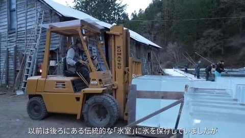 Natural Ice Cutting in Japan Ice Making and Harvesting in Lake Japan Traditional Shaved ice