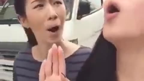 Funny chinese girls tiktok video