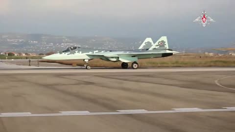 One shot from the sight of a Su-57, with a cast-iron bomb,