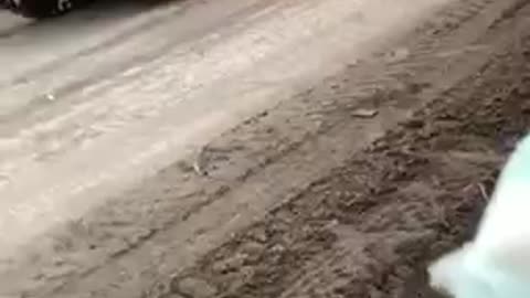Burning Russian APC After it Hit a Mine