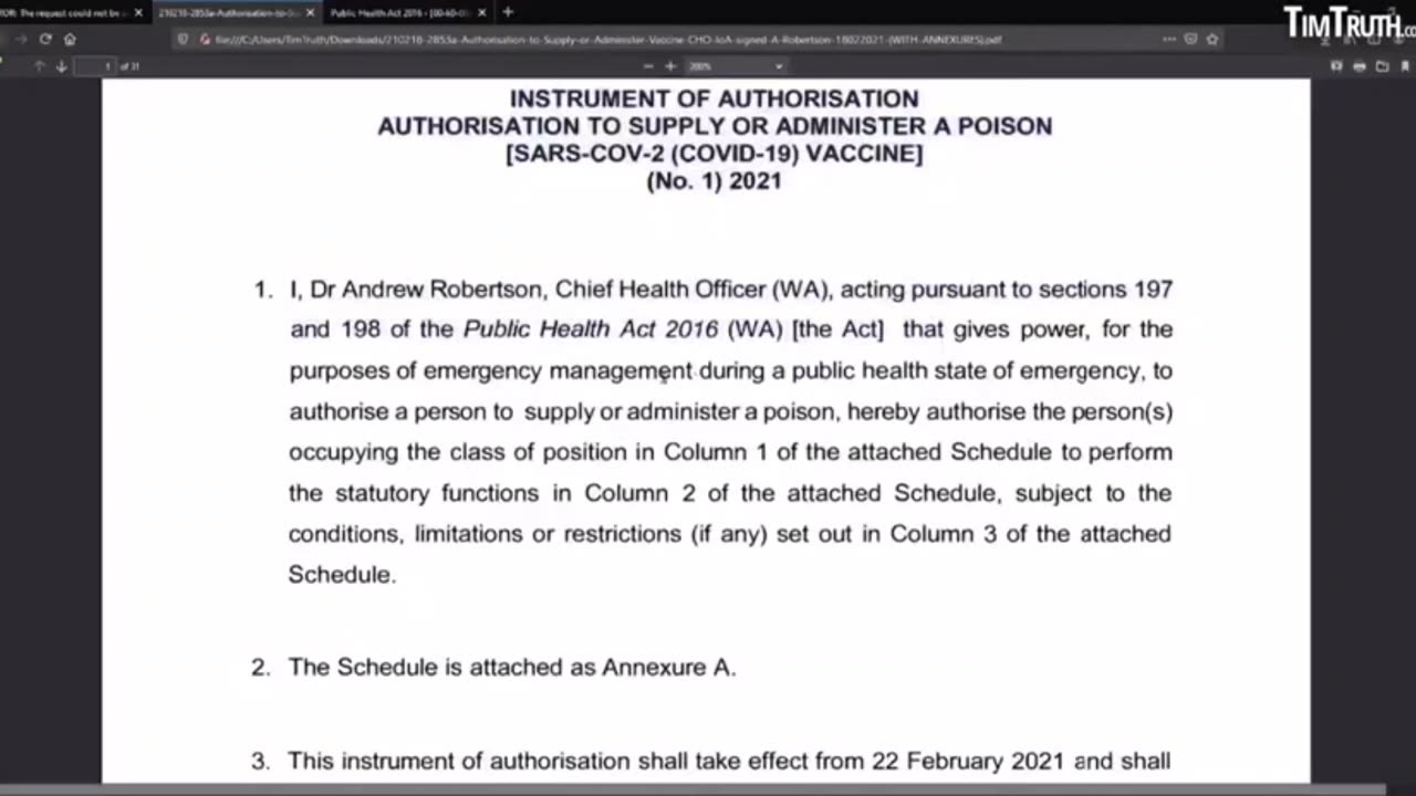 Australia hides imformation they injected C19 pois@ns