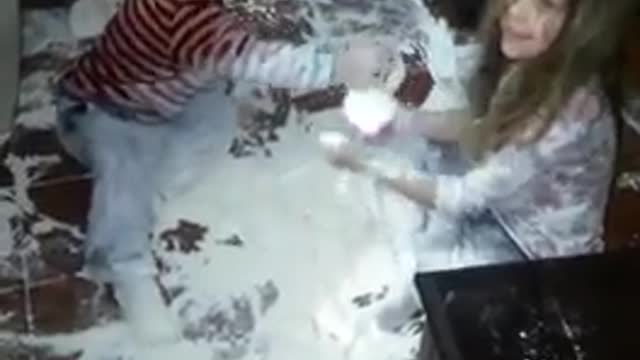 Kids Spill Flour All Over the Kitchen Floor