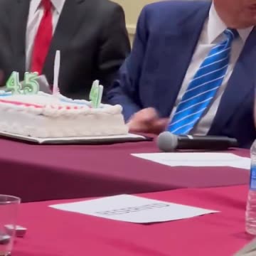 GOP Senators Give Trump A Birthday Cake, 45 Makes A Wish