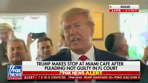 Donald J. Trump speaks to supporters at Miami Cafe