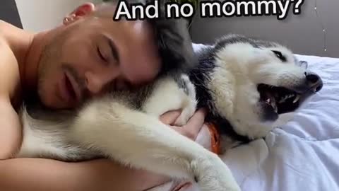 Mommy is not allowed to cuddle with us today😅