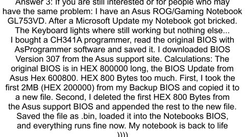 How do I unpack raw binary from Asus BIOS update file