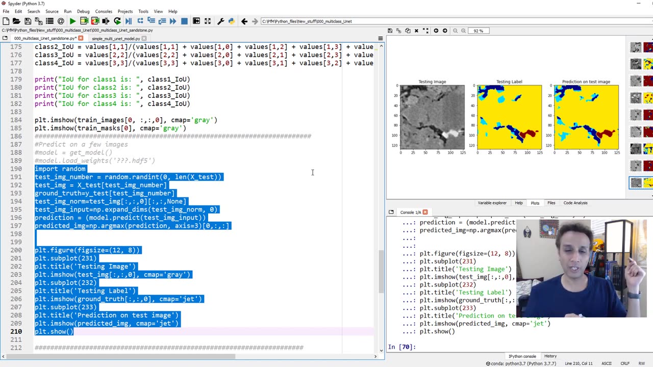 Multiclass semantic segmentation using U-Net