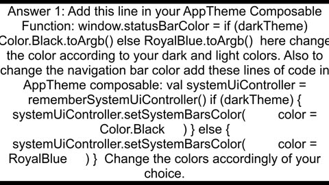 How to change statusbar and navigation bar color in JetpackCompose App