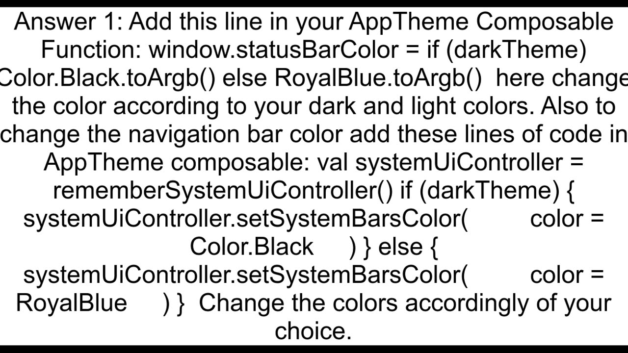 How to change statusbar and navigation bar color in JetpackCompose App