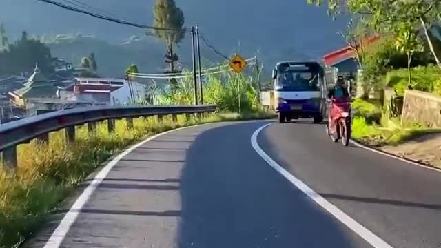 Wonosobo - Dieng highway with views of Mount Sindoro