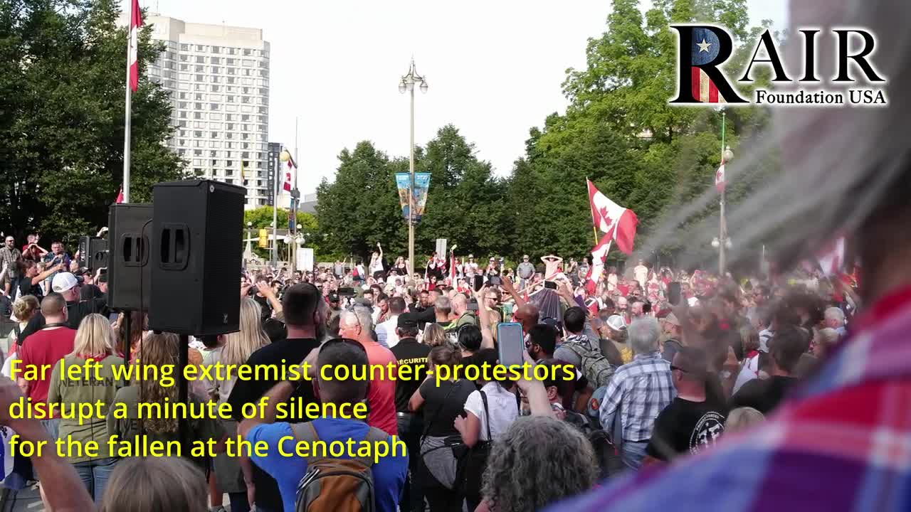 Far left screams obscenities during moment of silence