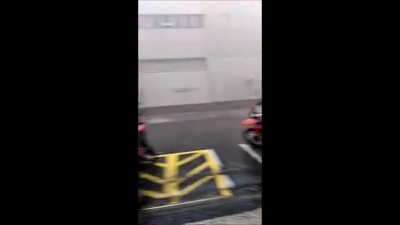 Lightning Strikes a Power Conductor Causing Sparks