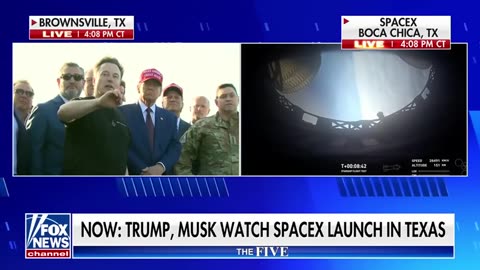 Thin Looking Trump Watches SpaceX launch with Elon Musk