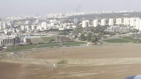 Taking off Tel Aviv, Israel arial view.