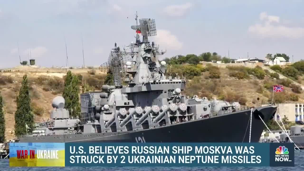 U.S. Believes Russian Warship Was Struck By Two Ukrainian Missiles