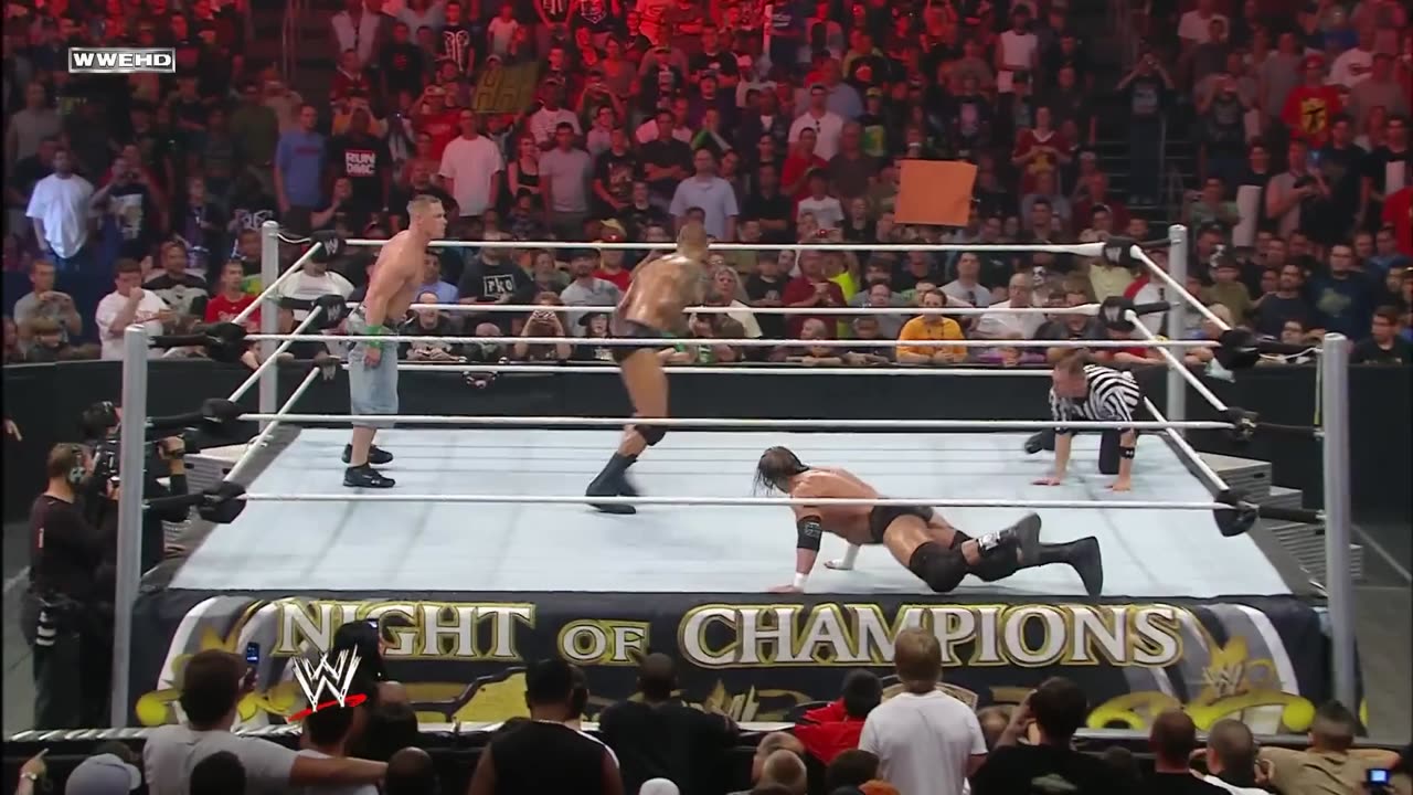 Randy Orton VS Triple H Vs John Cena Night Of Champions 2009 Highlights