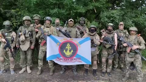 The soldiers of the 155th Marine Brigade expressed words of support for Putin.